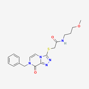2-((7-benzyl-8-oxo-7,8-dihydro-[1,2,4]triazolo[4,3-a]pyrazin-3-yl)thio)-N-(3-methoxypropyl)acetamide