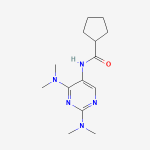 molecular formula C14H23N5O B2551083 N-(2,4-bis(dimethylamino)pyrimidin-5-yl)cyclopentanecarboxamide CAS No. 1448054-85-0
