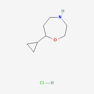 molecular formula C8H16ClNO B2551087 7-Cyclopropyl-1,4-oxazepane hydrochloride CAS No. 2137654-94-3