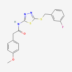 molecular formula C18H16FN3O2S2 B2551090 N-(5-((3-氟苄基)硫代)-1,3,4-噻二唑-2-基)-2-(4-甲氧基苯基)乙酰胺 CAS No. 312920-17-5