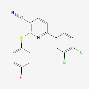6-(3,4-Dichlorophenyl)-2-[(4-fluorophenyl)sulfanyl]nicotinonitrile