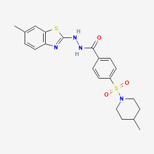 N'-(6-methylbenzo[d]thiazol-2-yl)-4-((4-methylpiperidin-1-yl)sulfonyl)benzohydrazide