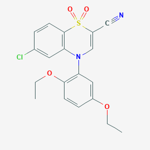 6-chloro-4-(2,5-diethoxyphenyl)-4H-1,4-benzothiazine-2-carbonitrile 1,1-dioxide
