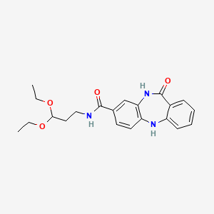 molecular formula C21H25N3O4 B2551097 N-(3,3-diethoxypropyl)-6-oxo-5,11-dihydrobenzo[b][1,4]benzodiazepine-3-carboxamide CAS No. 440120-40-1