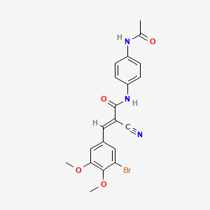 molecular formula C20H18BrN3O4 B2551098 (E)-N-(4-acetamidophenyl)-3-(3-bromo-4,5-dimethoxyphenyl)-2-cyanoprop-2-enamide CAS No. 380477-20-3