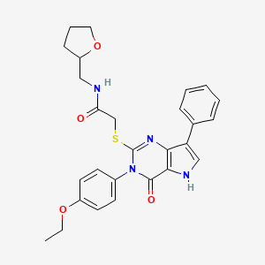 2-((3-(4-ethoxyphenyl)-4-oxo-7-phenyl-4,5-dihydro-3H-pyrrolo[3,2-d]pyrimidin-2-yl)thio)-N-((tetrahydrofuran-2-yl)methyl)acetamide