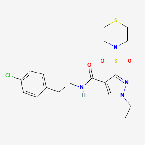N-(4-chlorophenethyl)-1-ethyl-3-(thiomorpholinosulfonyl)-1H-pyrazole-4-carboxamide
