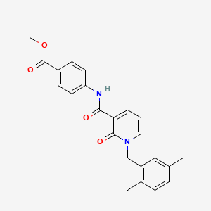 molecular formula C24H24N2O4 B2551131 4-(1-(2,5-二甲基苄基)-2-氧代-1,2-二氢吡啶-3-甲酰胺基)苯甲酸乙酯 CAS No. 946249-09-8