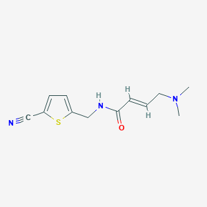 molecular formula C12H15N3OS B2551136 (E)-N-[(5-Cyanothiophen-2-yl)methyl]-4-(dimethylamino)but-2-enamide CAS No. 2411337-01-2