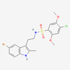 molecular formula C19H20BrClN2O4S B2551143 N-[2-(5-bromo-2-methyl-1H-indol-3-yl)ethyl]-4-chloro-2,5-dimethoxybenzenesulfonamide CAS No. 695218-19-0