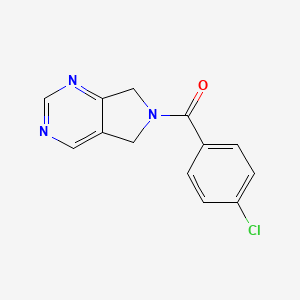 molecular formula C13H10ClN3O B2551147 (4-chlorophenyl)(5H-pyrrolo[3,4-d]pyrimidin-6(7H)-yl)methanone CAS No. 1448045-11-1