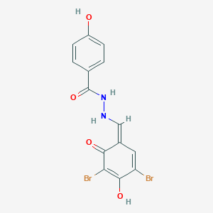molecular formula C14H10Br2N2O4 B255115 N'-[(Z)-(3,5-dibromo-4-hydroxy-6-oxocyclohexa-2,4-dien-1-ylidene)methyl]-4-hydroxybenzohydrazide 