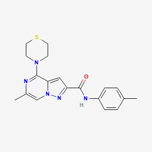 molecular formula C19H21N5OS B2551153 6-methyl-N-(4-methylphenyl)-4-(1,4-thiazinan-4-yl)pyrazolo[1,5-a]pyrazine-2-carboxamide CAS No. 1775335-66-4