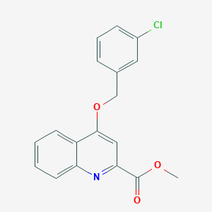 molecular formula C18H14ClNO3 B2551157 4-((3-氯苄基)氧基)喹啉-2-甲酸甲酯 CAS No. 1359499-90-3