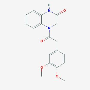 molecular formula C18H18N2O4 B2551163 4-(2-(3,4-dimethoxyphenyl)acetyl)-3,4-dihydroquinoxalin-2(1H)-one CAS No. 879143-36-9