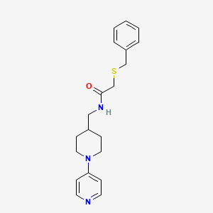 molecular formula C20H25N3OS B2551169 2-(benzylthio)-N-((1-(pyridin-4-yl)piperidin-4-yl)methyl)acetamide CAS No. 2034322-82-0