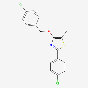 molecular formula C17H13Cl2NOS B2551170 2-(4-氯苯基)-4-[(4-氯苯基)甲氧基]-5-甲基-1,3-噻唑 CAS No. 338409-53-3