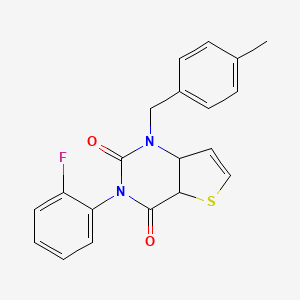 molecular formula C20H15FN2O2S B2551183 3-(2-fluorophenyl)-1-[(4-methylphenyl)methyl]-1H,2H,3H,4H-thieno[3,2-d]pyrimidine-2,4-dione CAS No. 1326882-06-7