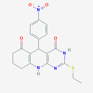 2-(ethylsulfanyl)-5-(4-nitrophenyl)-5,8,9,10-tetrahydropyrimido[4,5-b]quinoline-4,6(3H,7H)-dione