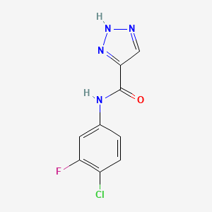 molecular formula C9H6ClFN4O B2551190 N-(4-chloro-3-fluorophenyl)-1H-1,2,3-triazole-5-carboxamide CAS No. 1488023-83-1