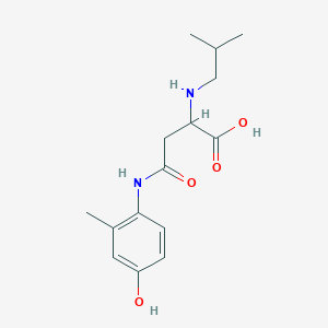 molecular formula C15H22N2O4 B2551192 4-((4-Hydroxy-2-methylphenyl)amino)-2-(isobutylamino)-4-oxobutanoic acid CAS No. 1098635-75-6