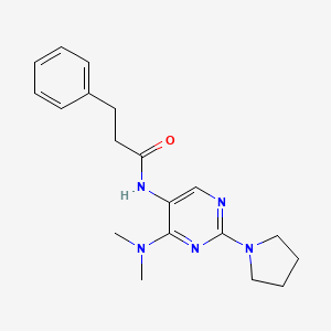 N-(4-(dimethylamino)-2-(pyrrolidin-1-yl)pyrimidin-5-yl)-3-phenylpropanamide