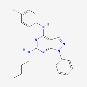 molecular formula C21H21ClN6 B2551200 N6-butyl-N4-(4-chlorophenyl)-1-phenyl-1H-pyrazolo[3,4-d]pyrimidine-4,6-diamine CAS No. 946218-13-9