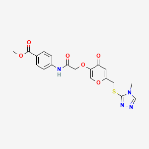 methyl 4-(2-((6-(((4-methyl-4H-1,2,4-triazol-3-yl)thio)methyl)-4-oxo-4H-pyran-3-yl)oxy)acetamido)benzoate