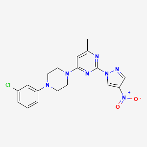 4-[4-(3-Chlorophenyl)piperazin-1-yl]-6-methyl-2-(4-nitropyrazol-1-yl)pyrimidine