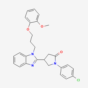 1-(4-chlorophenyl)-4-{1-[3-(2-methoxyphenoxy)propyl]-1H-benzimidazol-2-yl}pyrrolidin-2-one