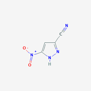 molecular formula C4H2N4O2 B2551228 3-nitro-1H-pyrazole-5-carbonitrile CAS No. 1204246-72-9