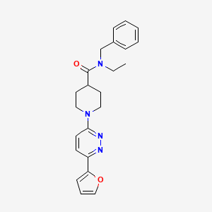 molecular formula C23H26N4O2 B2551229 N-benzyl-N-ethyl-1-(6-(furan-2-yl)pyridazin-3-yl)piperidine-4-carboxamide CAS No. 1203100-81-5