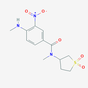 molecular formula C13H17N3O5S B255124 N-(1,1-dioxidotetrahydro-3-thienyl)-3-nitro-N-methyl-4-(methylamino)benzamide 