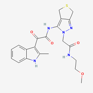 N-(2-(2-((2-methoxyethyl)amino)-2-oxoethyl)-4,6-dihydro-2H-thieno[3,4-c]pyrazol-3-yl)-2-(2-methyl-1H-indol-3-yl)-2-oxoacetamide