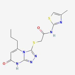 N-(4-methylthiazol-2-yl)-2-((7-oxo-5-propyl-7,8-dihydro-[1,2,4]triazolo[4,3-a]pyrimidin-3-yl)thio)acetamide