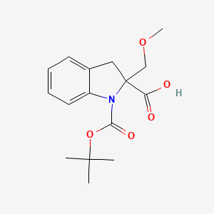 2-(Methoxymethyl)-1-[(2-methylpropan-2-yl)oxycarbonyl]-3H-indole-2-carboxylic acid