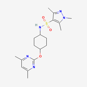 N-((1r,4r)-4-((4,6-dimethylpyrimidin-2-yl)oxy)cyclohexyl)-1,3,5-trimethyl-1H-pyrazole-4-sulfonamide