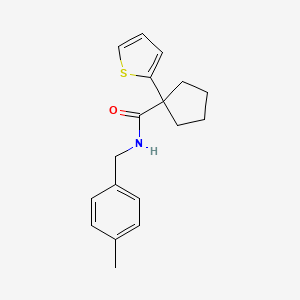 molecular formula C18H21NOS B2551274 N-(4-methylbenzyl)-1-(thiophen-2-yl)cyclopentanecarboxamide CAS No. 1049574-09-5
