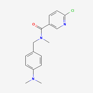 molecular formula C16H18ClN3O B2551281 6-chloro-N-{[4-(dimethylamino)phenyl]methyl}-N-methylpyridine-3-carboxamide CAS No. 1147510-55-1