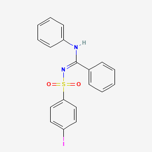 molecular formula C19H15IN2O2S B2551289 (E)-N-((4-iodophenyl)sulfonyl)-N'-phenylbenzimidamide CAS No. 14067-91-5