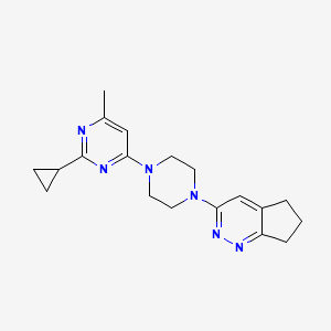 molecular formula C19H24N6 B2551291 3-(4-(2-cyclopropyl-6-methylpyrimidin-4-yl)piperazin-1-yl)-6,7-dihydro-5H-cyclopenta[c]pyridazine CAS No. 2034308-69-3
