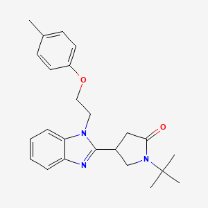 molecular formula C24H29N3O2 B2551293 1-(tert-butyl)-4-(1-(2-(p-tolyloxy)ethyl)-1H-benzo[d]imidazol-2-yl)pyrrolidin-2-one CAS No. 876889-36-0