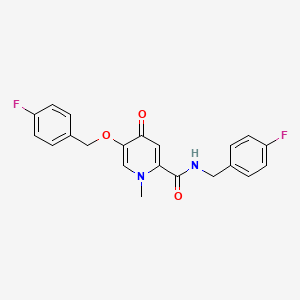 molecular formula C21H18F2N2O3 B2551299 N-(4-fluorobenzyl)-5-((4-fluorobenzyl)oxy)-1-methyl-4-oxo-1,4-dihydropyridine-2-carboxamide CAS No. 1021222-97-8