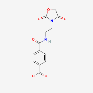 molecular formula C14H14N2O6 B2551301 Methyl 4-((2-(2,4-dioxooxazolidin-3-yl)ethyl)carbamoyl)benzoate CAS No. 2034383-84-9