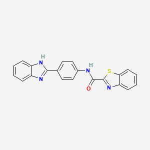 molecular formula C21H14N4OS B2551305 N-(4-(1H-benzo[d]imidazol-2-yl)phenyl)benzo[d]thiazole-2-carboxamide CAS No. 477538-08-2