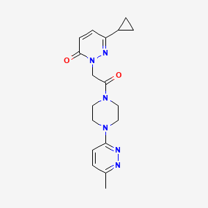 molecular formula C18H22N6O2 B2551309 6-cyclopropyl-2-(2-(4-(6-methylpyridazin-3-yl)piperazin-1-yl)-2-oxoethyl)pyridazin-3(2H)-one CAS No. 2034425-42-6