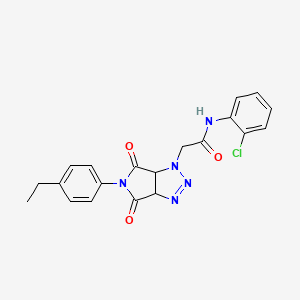 molecular formula C20H18ClN5O3 B2551315 N-(2-chlorophenyl)-2-(5-(4-ethylphenyl)-4,6-dioxo-4,5,6,6a-tetrahydropyrrolo[3,4-d][1,2,3]triazol-1(3aH)-yl)acetamide CAS No. 1008233-58-6