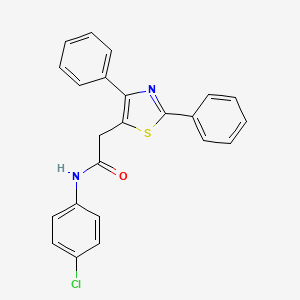 molecular formula C23H17ClN2OS B2551316 N-(4-chlorophenyl)-2-(2,4-diphenyl-1,3-thiazol-5-yl)acetamide CAS No. 339277-56-4