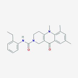 molecular formula C24H27N3O2 B2551318 N-(2-ethylphenyl)-5,6,8-trimethyl-10-oxo-1H,2H,3H,4H,5H,10H-benzo[b]1,6-naphthyridine-2-carboxamide CAS No. 1251600-68-6