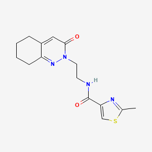 molecular formula C15H18N4O2S B2551321 2-methyl-N-(2-(3-oxo-5,6,7,8-tetrahydrocinnolin-2(3H)-yl)ethyl)thiazole-4-carboxamide CAS No. 2034467-75-7